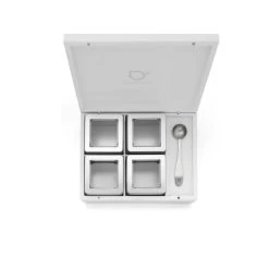 Bredemeijer Theedoos Met 4 Blikjes En Maatlepel Bamboe Wit -Goedkope Koffiedrankjes 184016 2