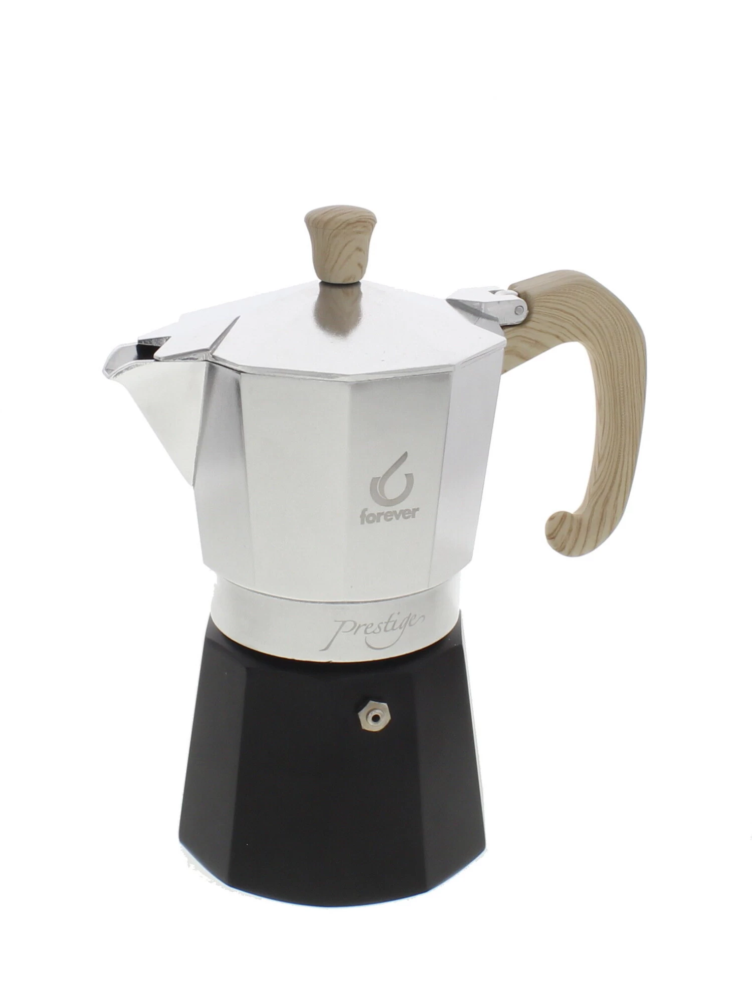 Forever Prestige Woody Mokapot 6-kops Aluminium Mat 1 Forever Prestige Woody Mokapot 6-kops Aluminium Mat