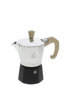 Forever Prestige Woody Mokapot 3-kops Aluminium Mat
