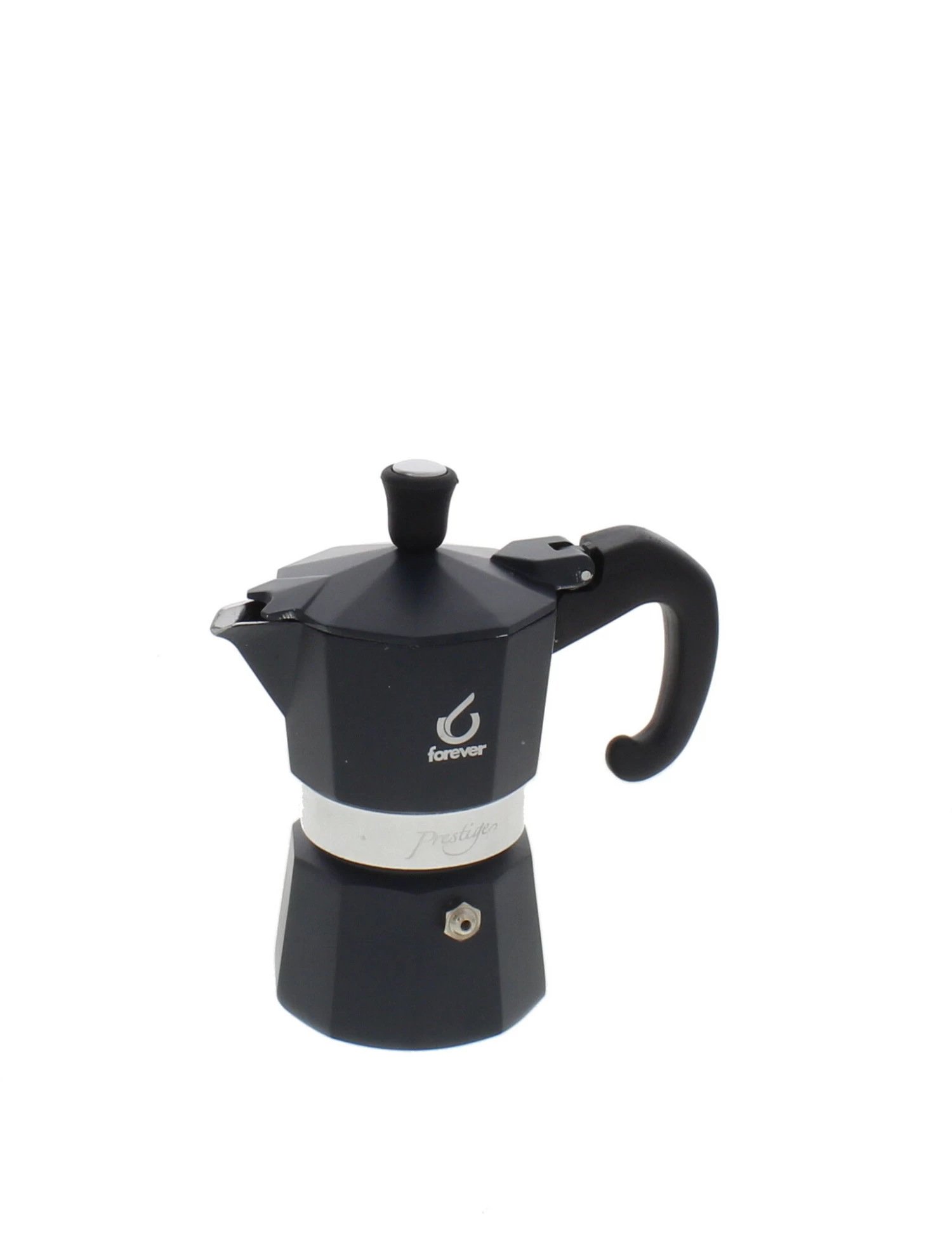 Forever Prestige Noblesse Mokapot 1-kops Aluminium Zwart 1 Forever Prestige Noblesse Mokapot 1-kops Aluminium Zwart