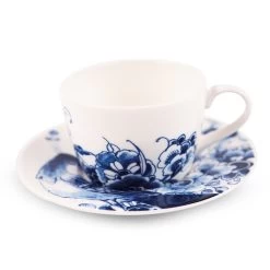 Royal Delft Peacock Symphony Theekop + Schotel 220 Ml Aardewerk