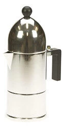 Alessi La Cupola Mokapot 3-kops Aluminium Glans