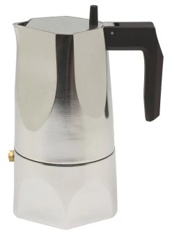 Alessi Ossidiana Mokapot 3-kops Aluminium Glans