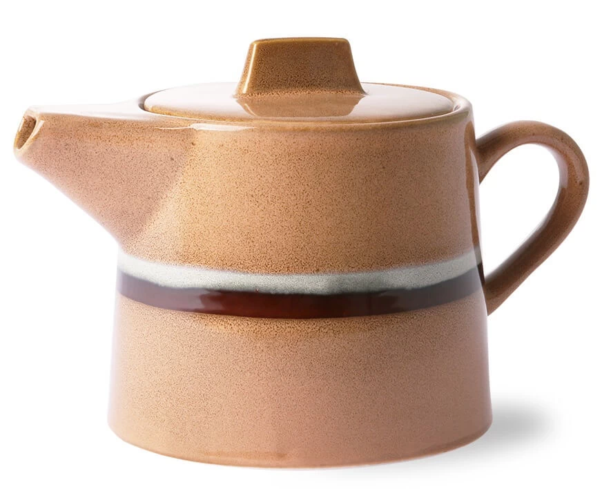 HK Living 70's ACE6881 Stream Theepot 1,2 Liter Aardewerk Oranje-bruin 1 HK Living 70's ACE6881 Stream Theepot 1,2 Liter Aardewerk Oranje-bruin