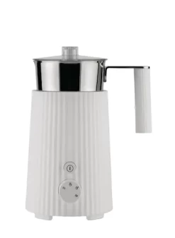 Alessi Plissé Elektrische Melkopschuimer 350 Ml Rvs Wit