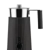 Alessi Plissé Elektrische Melkopschuimer 350 Ml Rvs Zwart