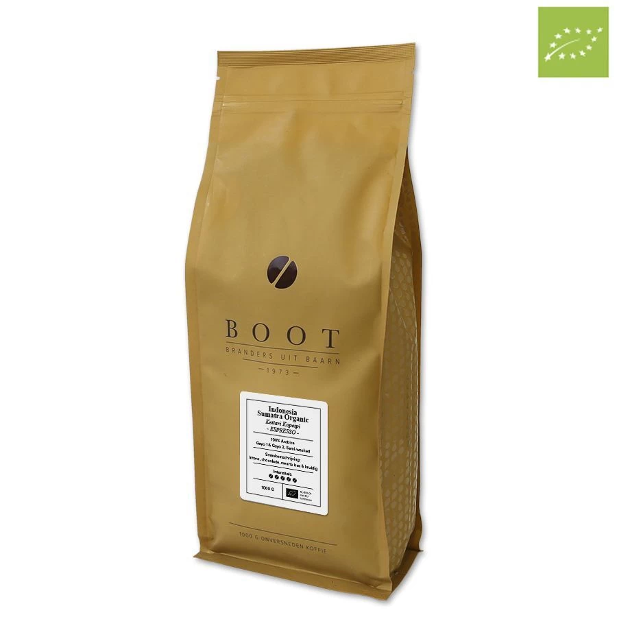 Boot Koffie Indonesia Sumatra Organic Espresso 1 Kg 1 Boot Koffie Indonesia Sumatra Organic Espresso 1 Kg